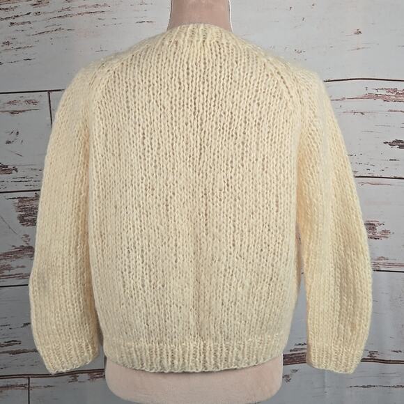 Vintage Blairmoore Wool Mohair Cardigan Embroidered Cream Size Large - Picture 3 of 6
